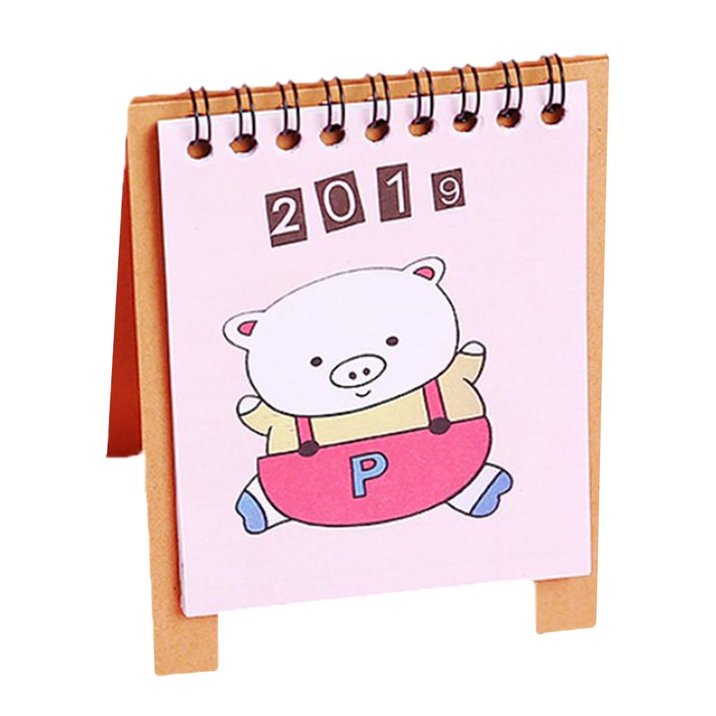 Cute Desk Calendar 2019 Monthly Piggy Fruit Chinese Traditional Style 2