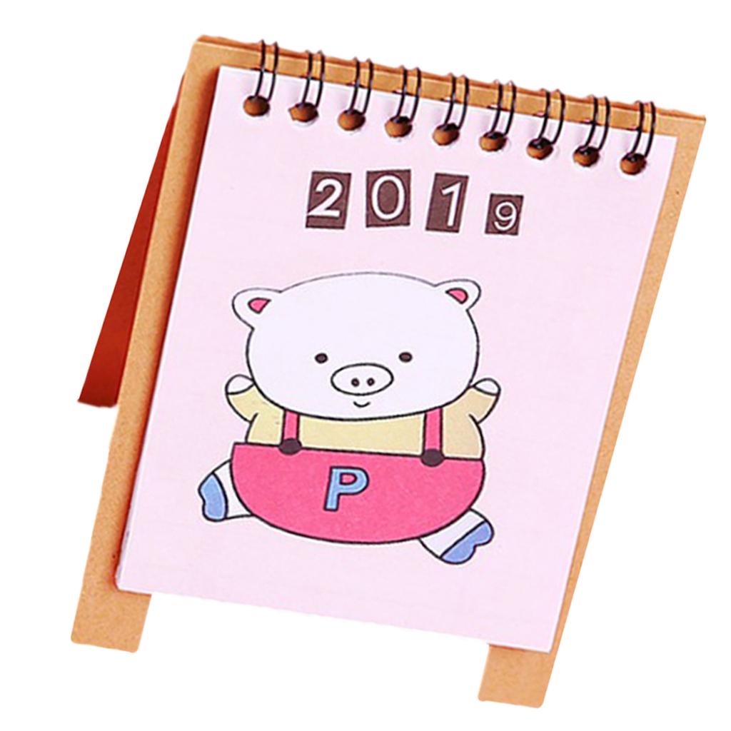 Cute Desk Calendar 2019 Monthly Piggy Fruit Chinese Traditional Style 2