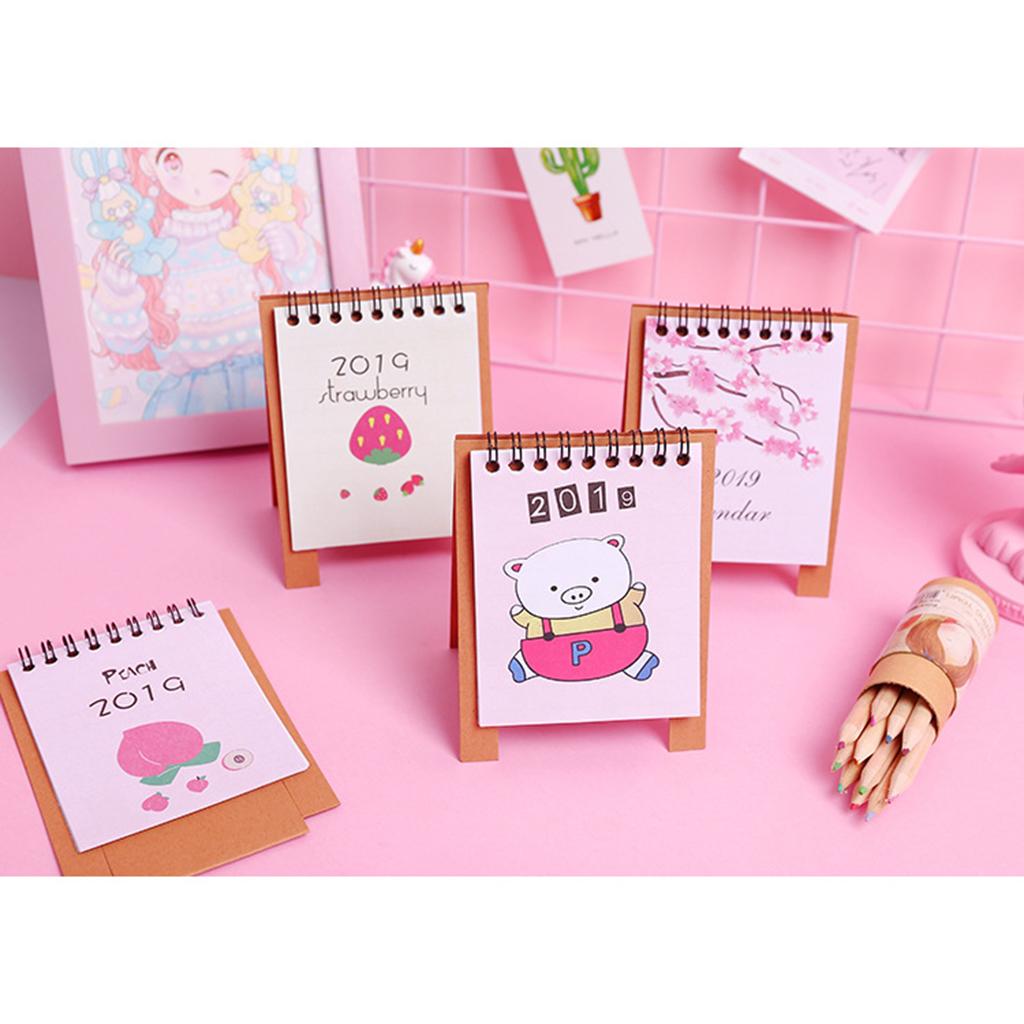 Cute Desk Calendar 2019 Monthly Piggy Fruit Chinese Traditional Style 2