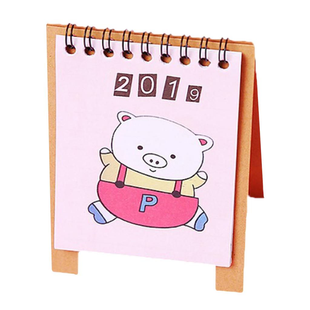 Cute Desk Calendar 2019 Monthly Piggy Fruit Chinese Traditional Style 2