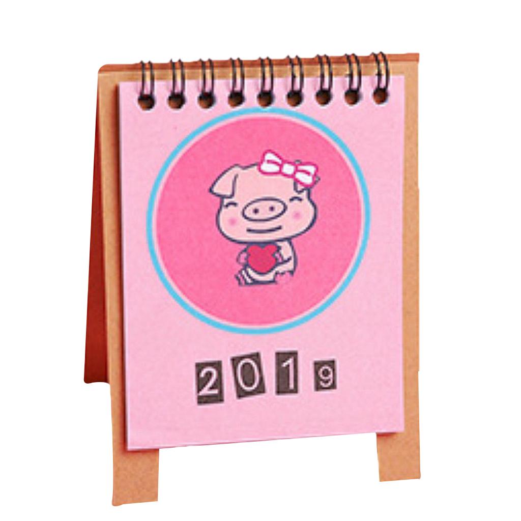 Cute Desk Calendar 2019 Monthly Piggy Fruit Chinese Traditional Style 3