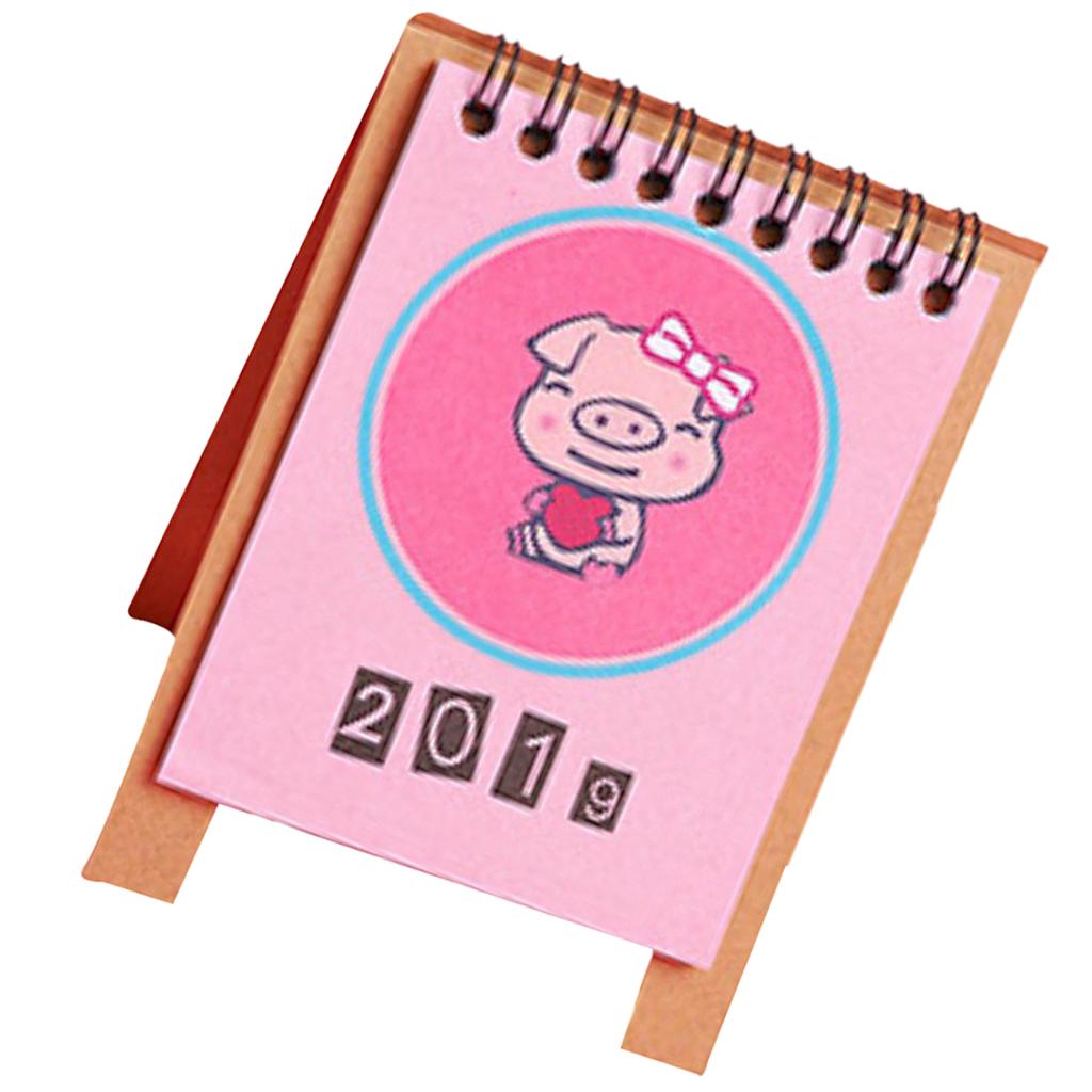 Cute Desk Calendar 2019 Monthly Piggy Fruit Chinese Traditional Style 3