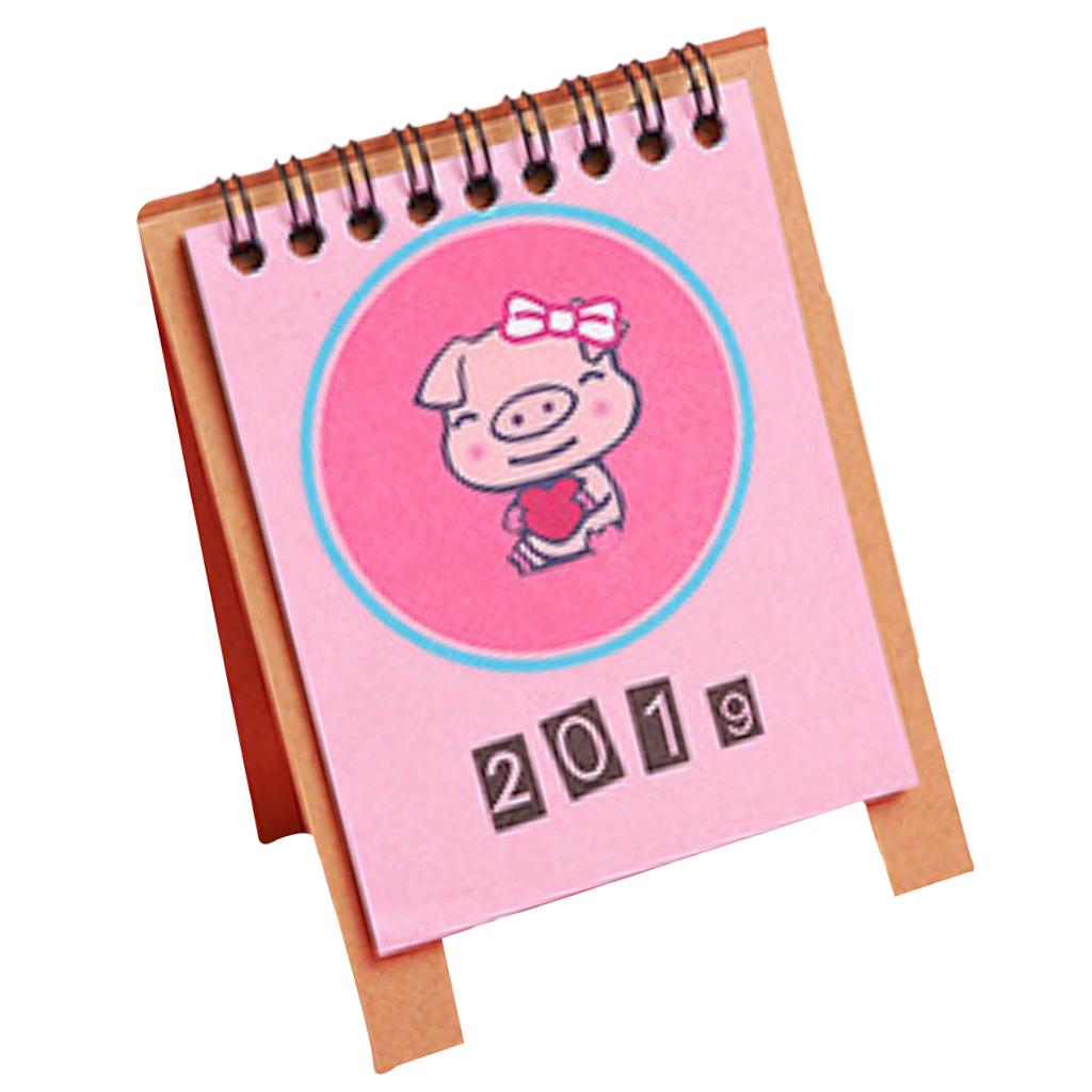 Cute Desk Calendar 2019 Monthly Piggy Fruit Chinese Traditional Style 3