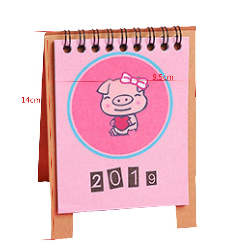 Cute Desk Calendar 2019 Monthly Piggy Fruit Chinese Traditional Style 3