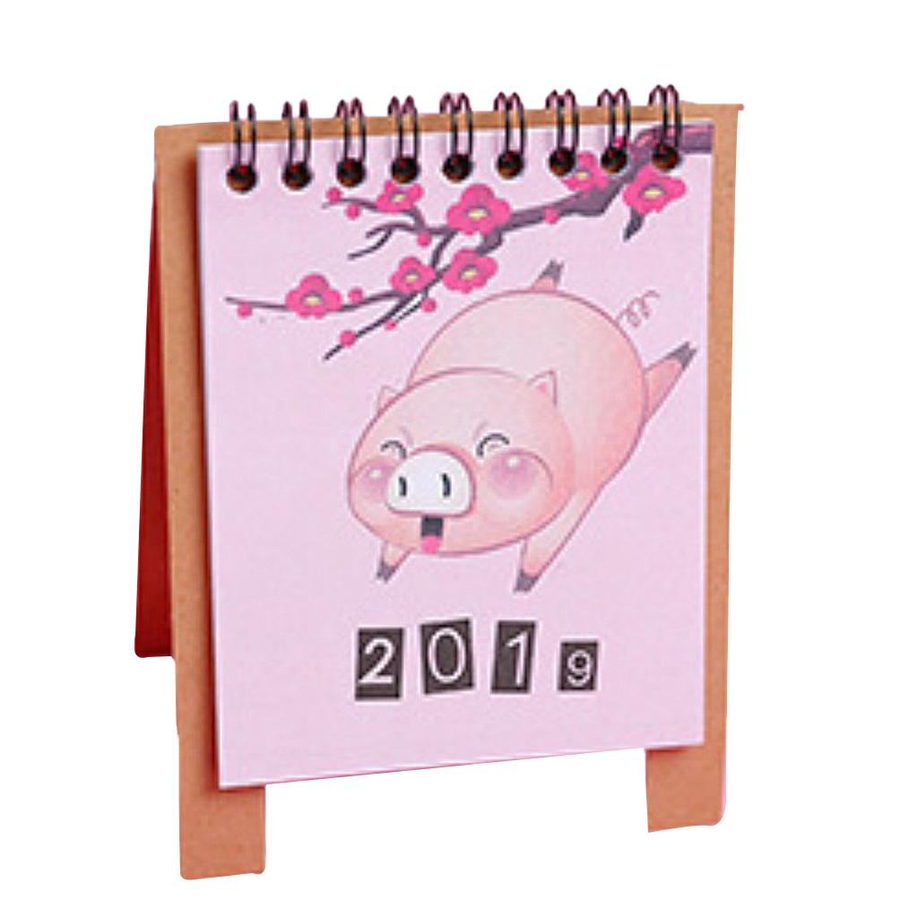 Cute Desk Calendar 2019 Monthly Piggy Fruit Chinese Traditional Style 4