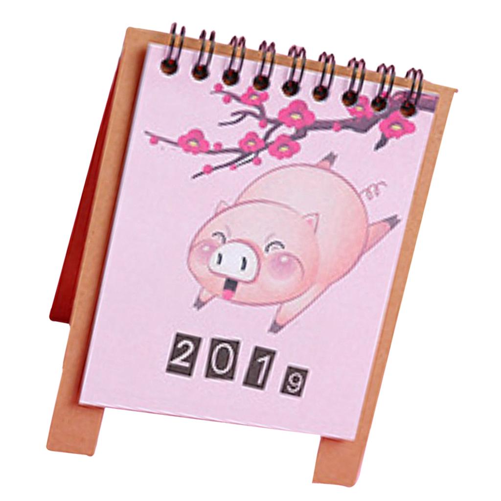 Cute Desk Calendar 2019 Monthly Piggy Fruit Chinese Traditional Style 4