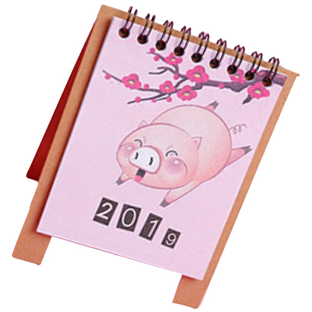 Cute Desk Calendar 2019 Monthly Piggy Fruit Chinese Traditional Style 4