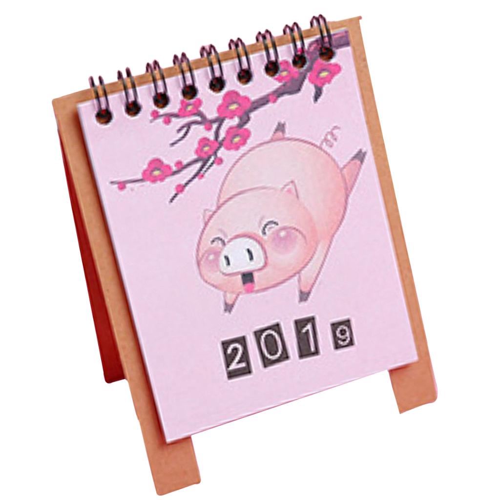 Cute Desk Calendar 2019 Monthly Piggy Fruit Chinese Traditional Style 4