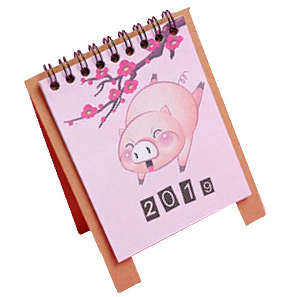 Cute Desk Calendar 2019 Monthly Piggy Fruit Chinese Traditional Style 4