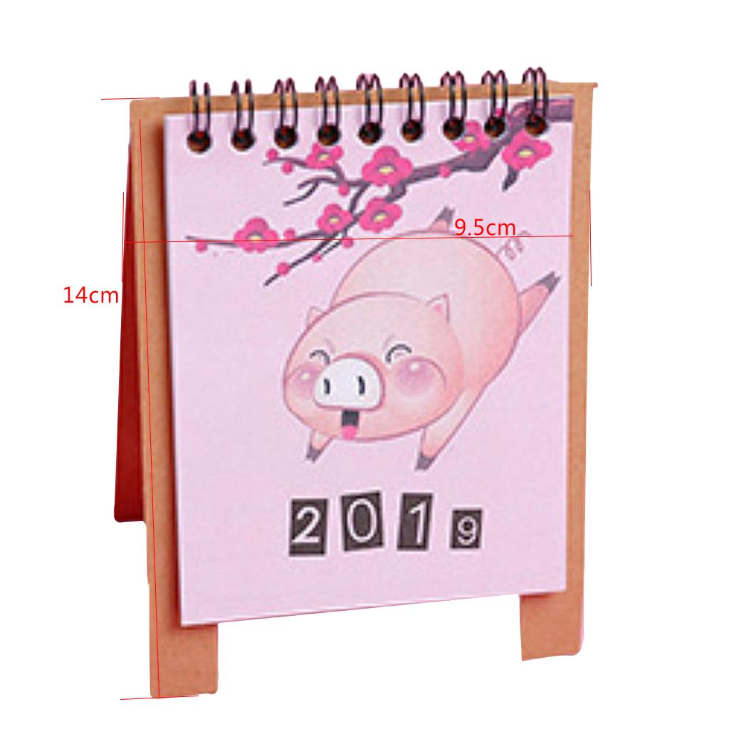 Cute Desk Calendar 2019 Monthly Piggy Fruit Chinese Traditional Style 4