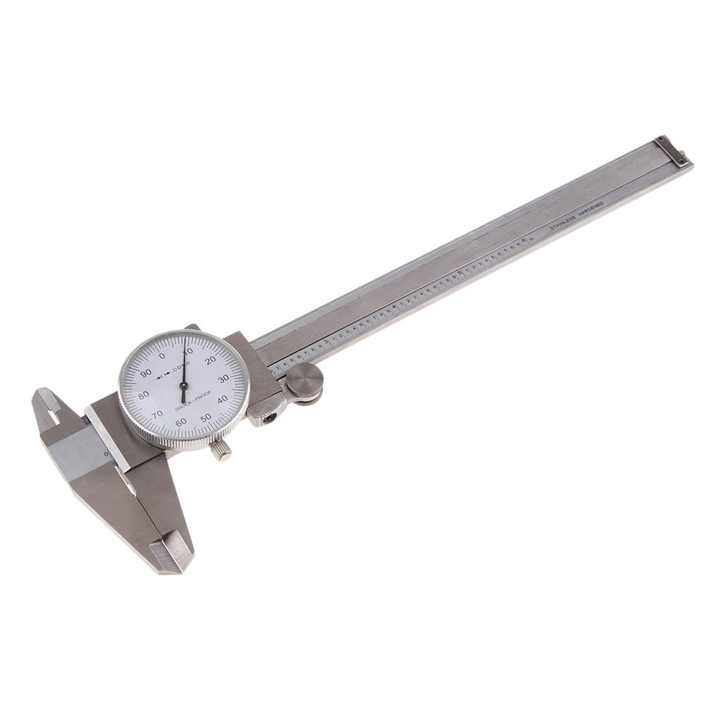 Stainless Steel Dial Caliper Vernier Gauge Micrometer Measure 0-6inch Silver