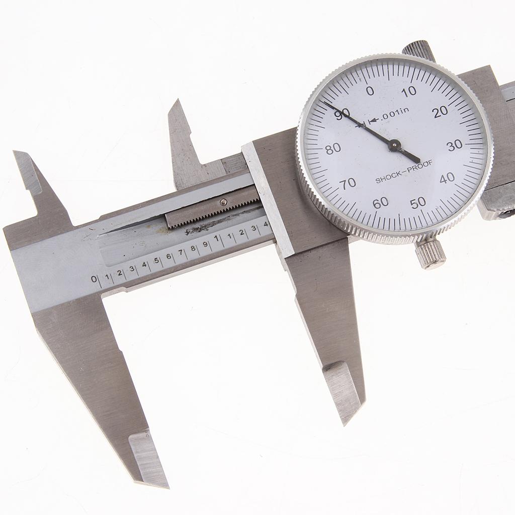 Stainless Steel Dial Caliper Vernier Gauge Micrometer Measure 0-6inch Silver