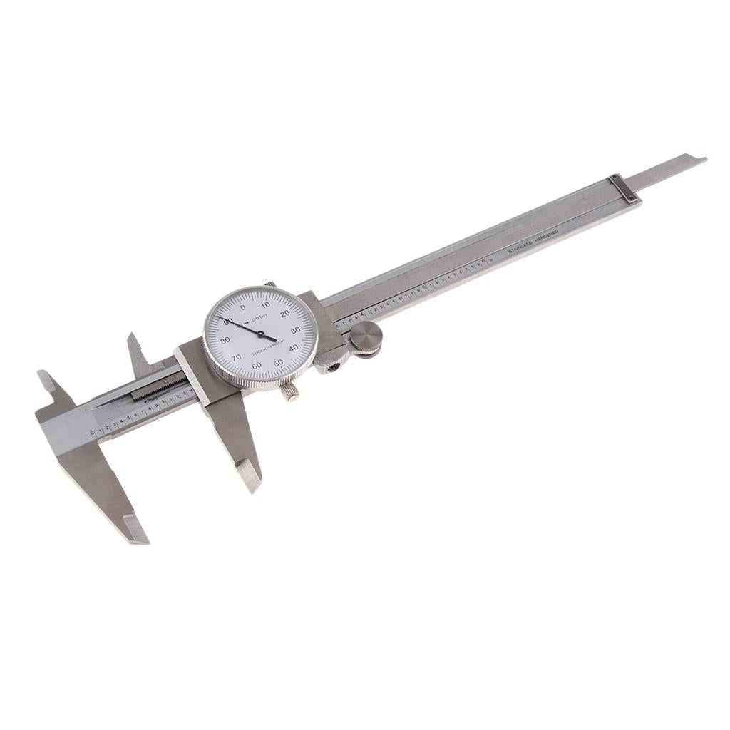 Stainless Steel Dial Caliper Vernier Gauge Micrometer Measure 0-6inch Silver