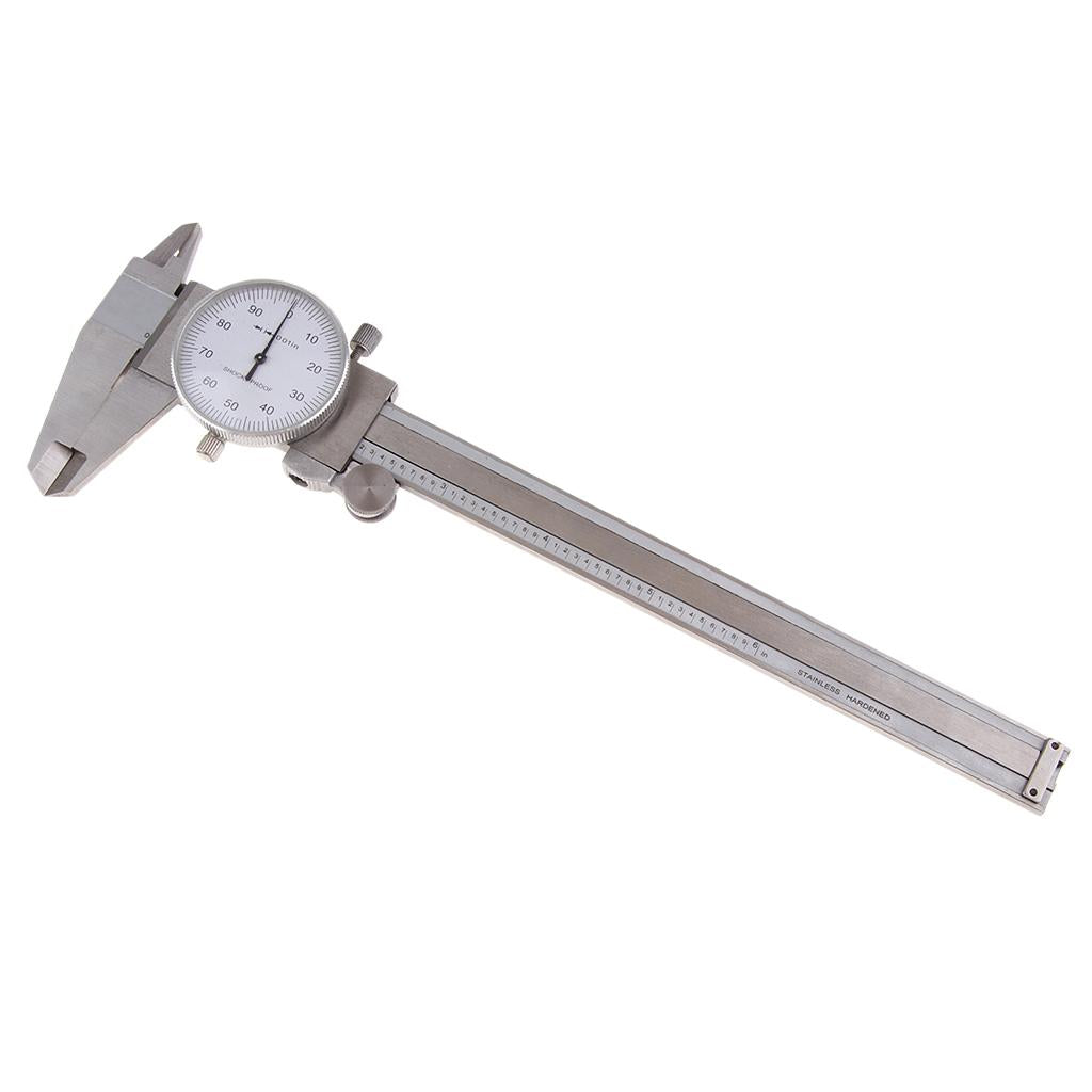 Stainless Steel Dial Caliper Vernier Gauge Micrometer Measure 0-6inch Silver