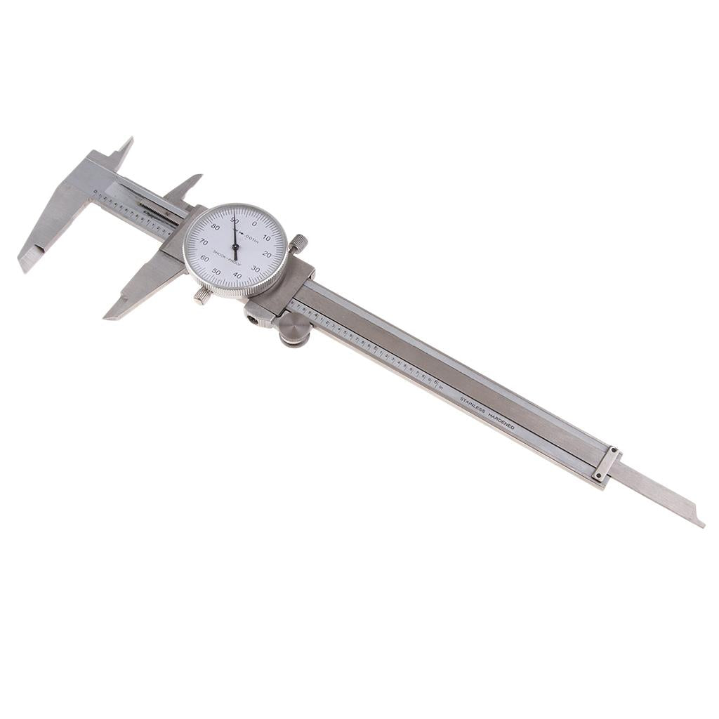 Stainless Steel Dial Caliper Vernier Gauge Micrometer Measure 0-6inch Silver