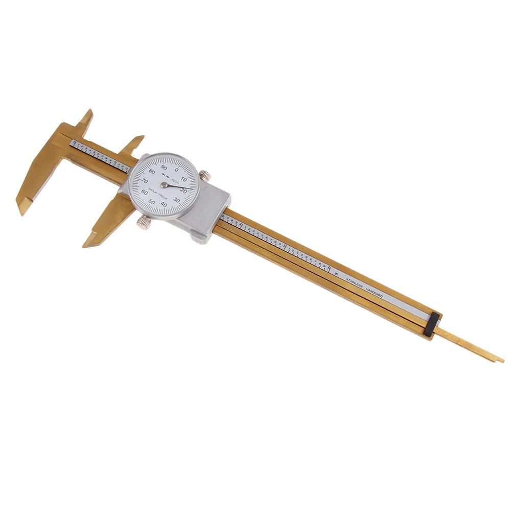 Stainless Steel Dial Caliper Vernier Gauge Micrometer Measure 0-6inch Gold