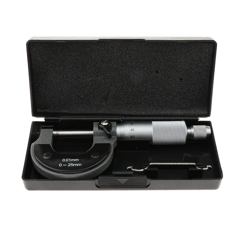 Outside Micrometer Set Gauge Vernier Caliper Wrench Measuring  0-25mm