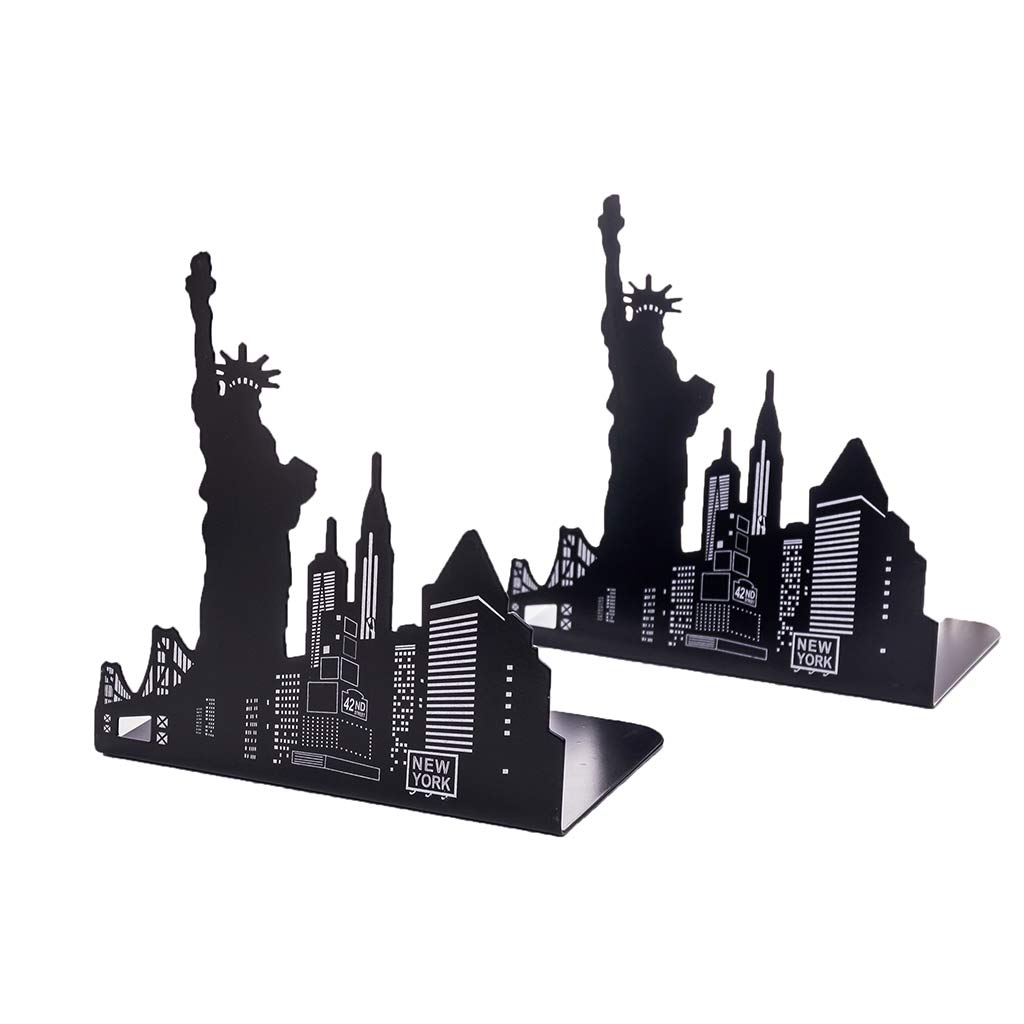 2 Pieces Office School Bookend Library Desk Book Stand Statue of Liberty