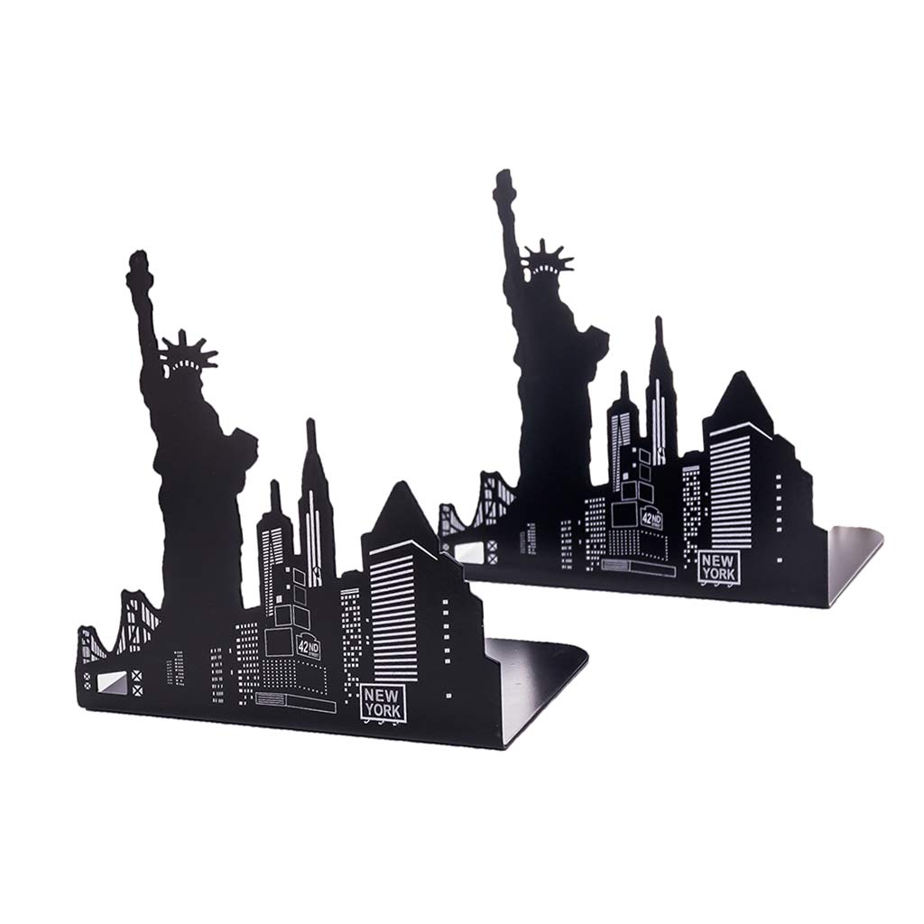 2 Pieces Office School Bookend Library Desk Book Stand Statue of Liberty