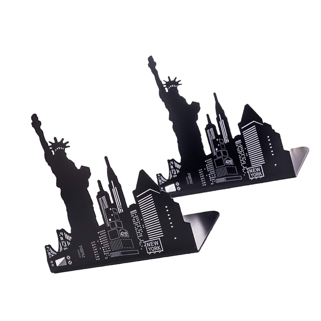 2 Pieces Office School Bookend Library Desk Book Stand Statue of Liberty