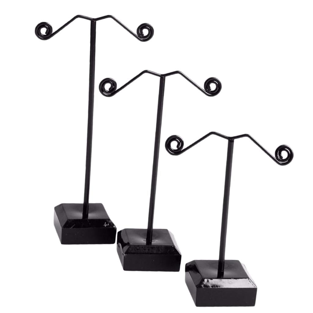 3Pcs Metal Tree Earring Necklace Display Jewelry Holder Stand Display Rack Black