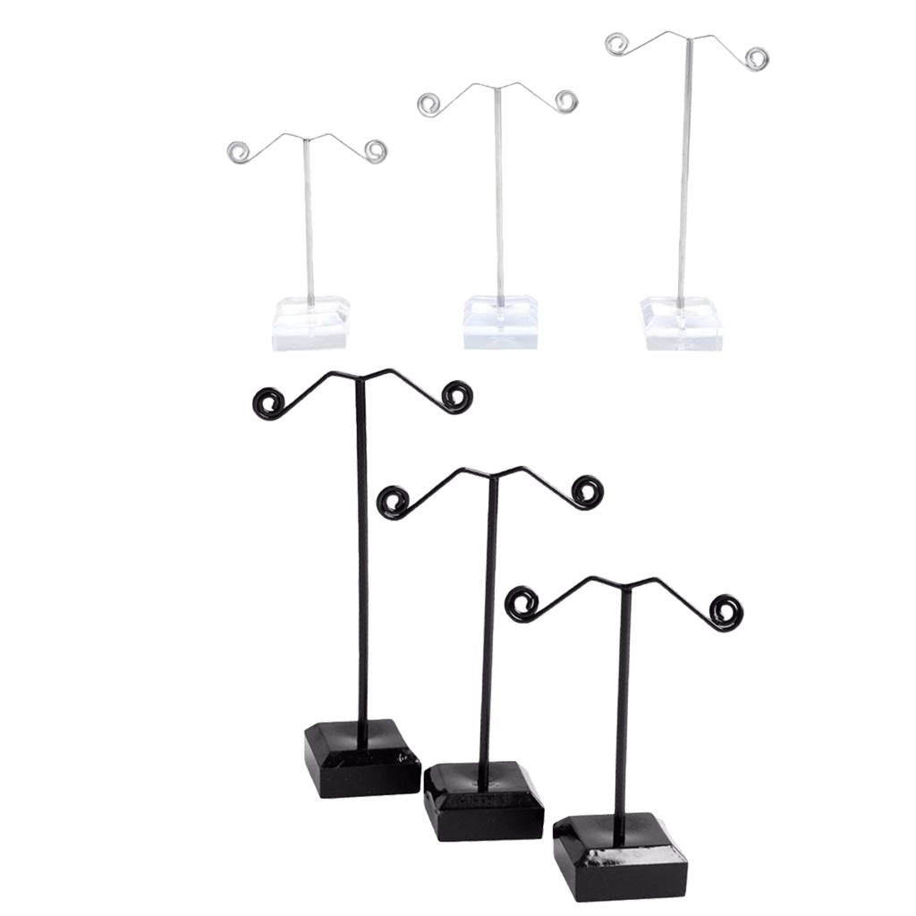 3Pcs Metal Tree Earring Necklace Display Jewelry Holder Stand Display Rack Black