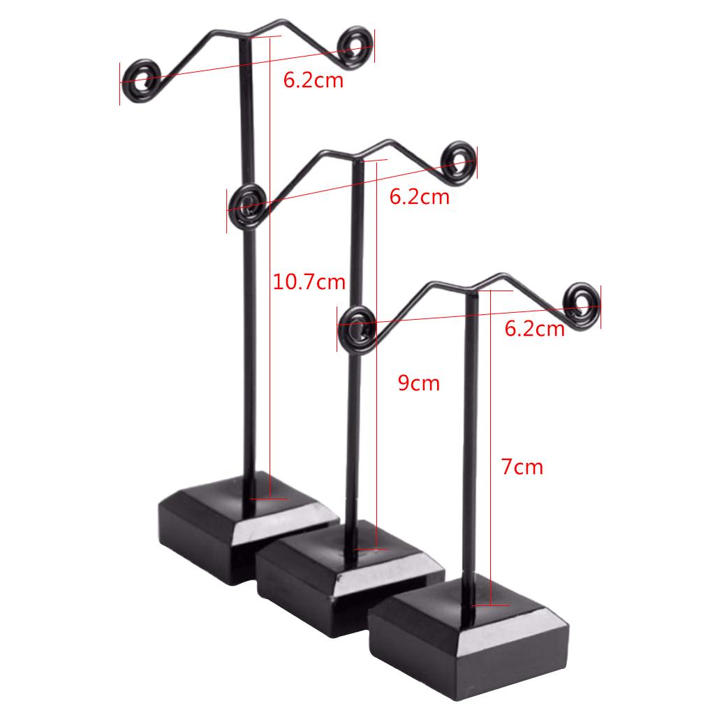 3Pcs Metal Tree Earring Necklace Display Jewelry Holder Stand Display Rack Black