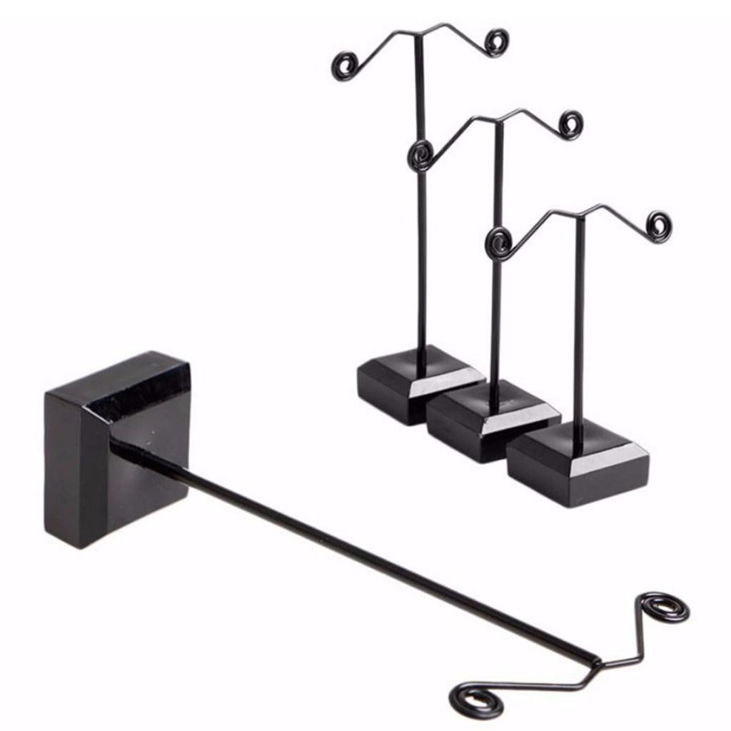 3Pcs Metal Tree Earring Necklace Display Jewelry Holder Stand Display Rack Black