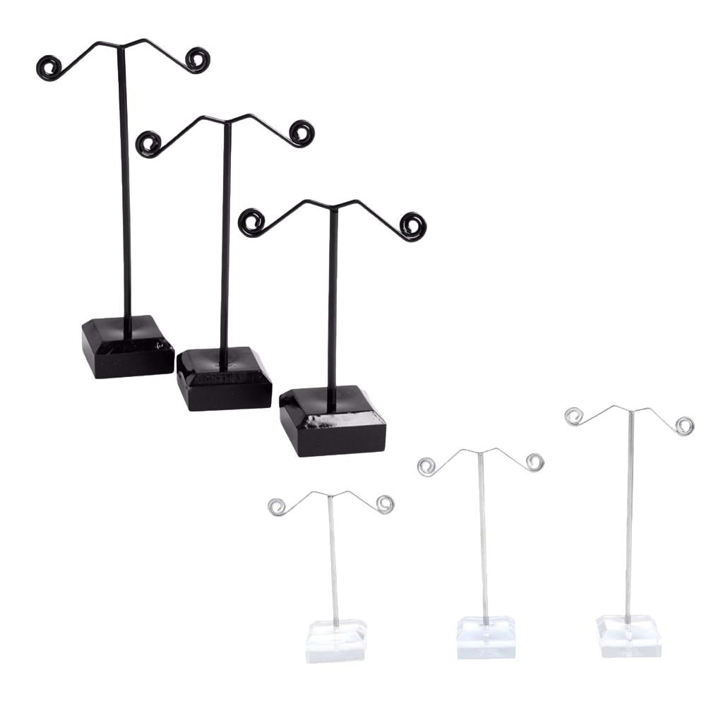 3Pcs Metal Tree Earring Necklace Display Jewelry Holder Stand Display Rack Black