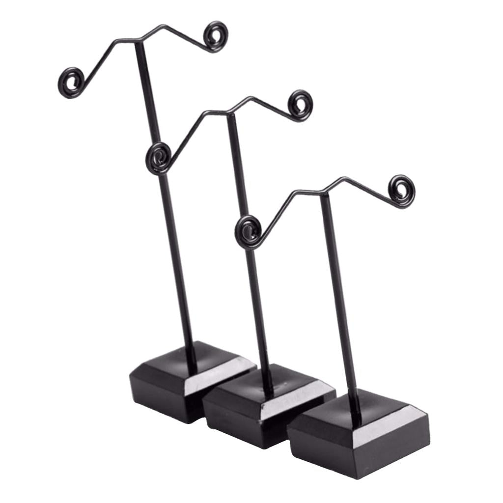 3Pcs Metal Tree Earring Necklace Display Jewelry Holder Stand Display Rack Black