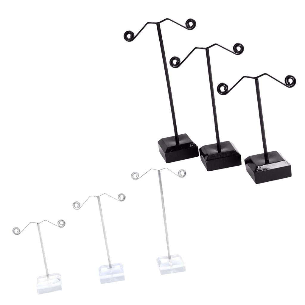 3Pcs Metal Tree Earring Necklace Display Jewelry Holder Stand Display Rack Black