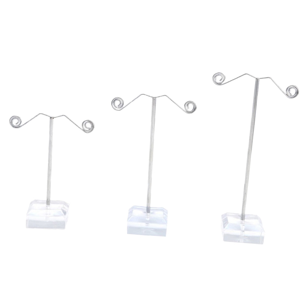 3Pcs Metal Tree Earring Necklace Display Jewelry Holder Stand Display Rack Transparent