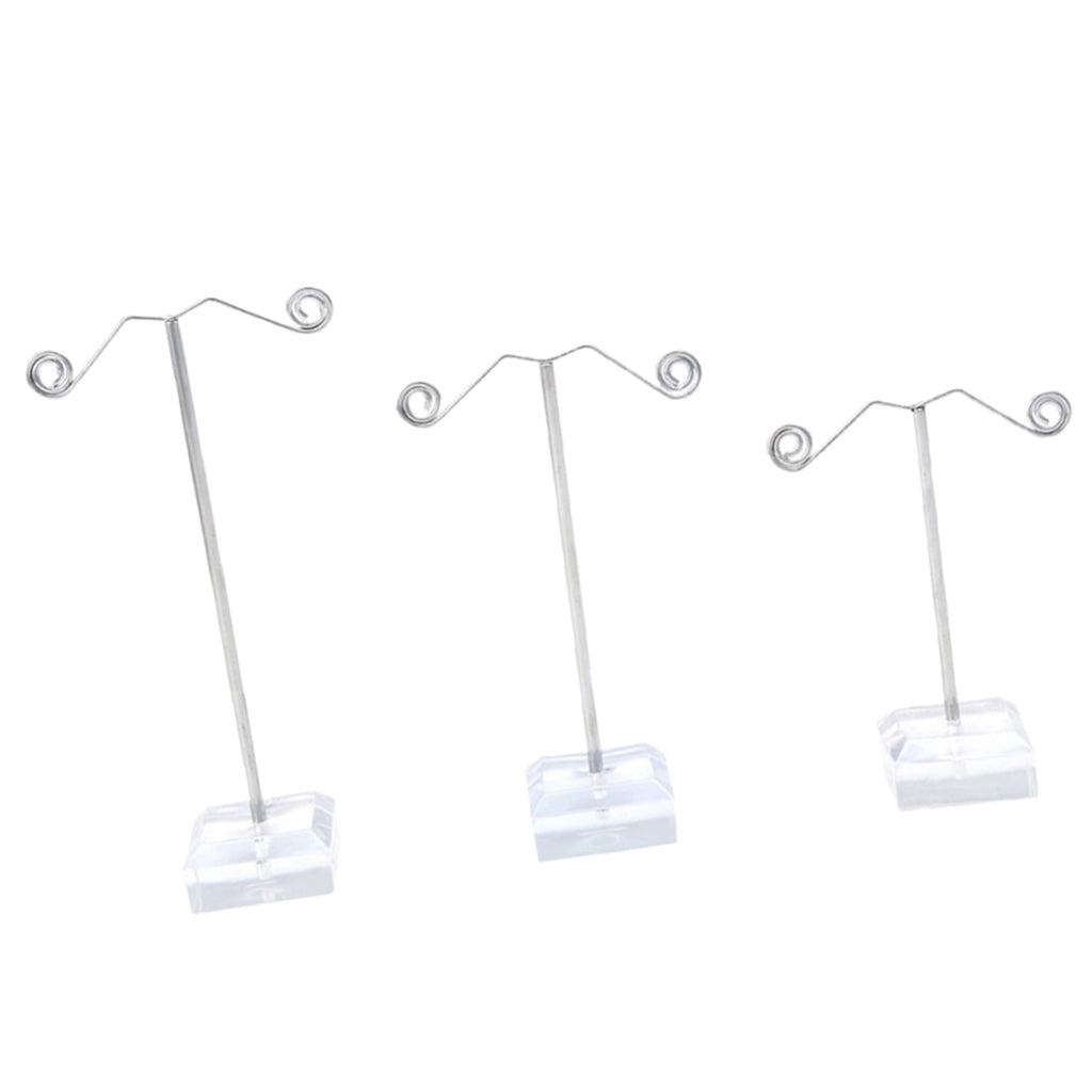 3Pcs Metal Tree Earring Necklace Display Jewelry Holder Stand Display Rack Transparent