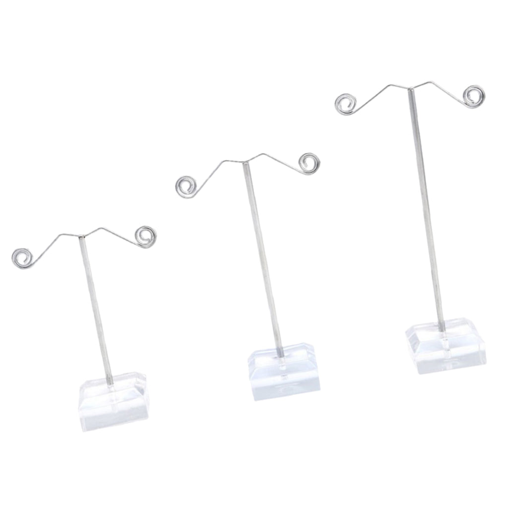 3Pcs Metal Tree Earring Necklace Display Jewelry Holder Stand Display Rack Transparent