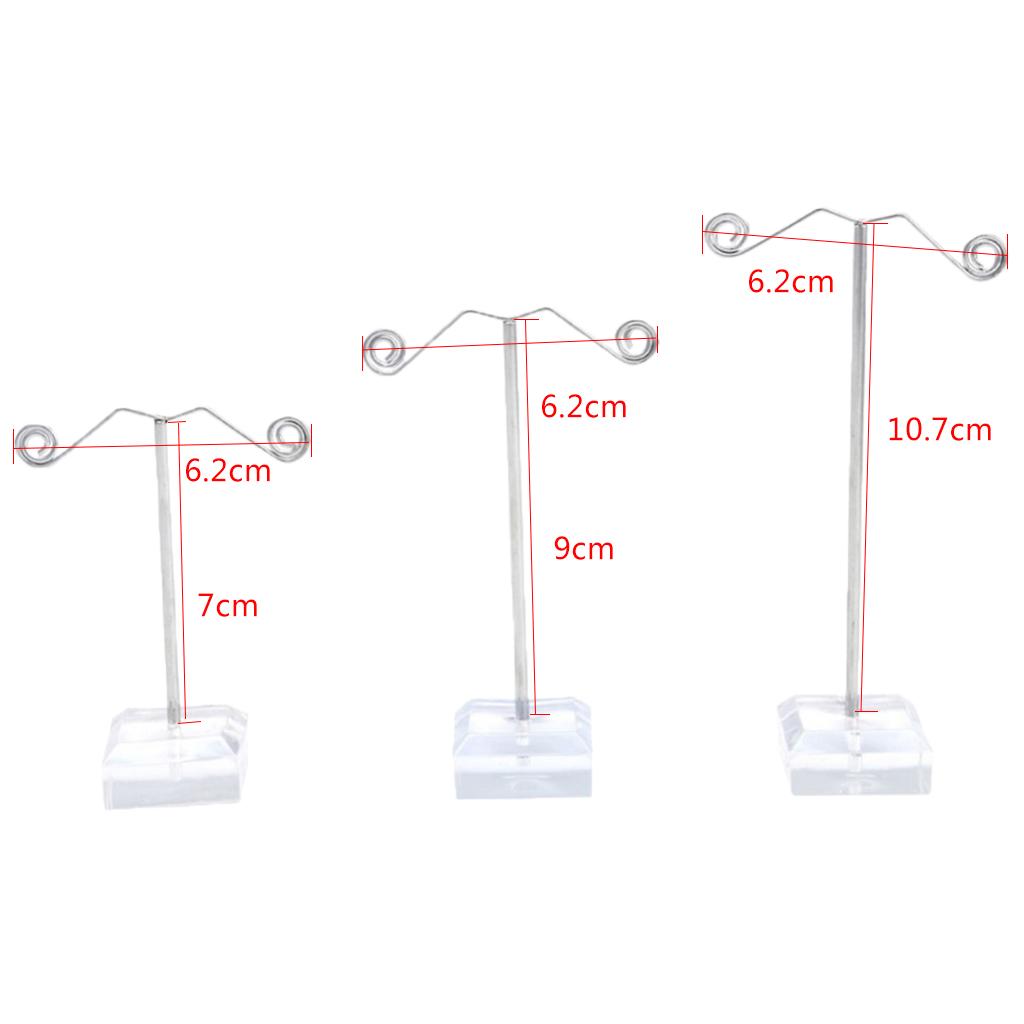 3Pcs Metal Tree Earring Necklace Display Jewelry Holder Stand Display Rack Transparent