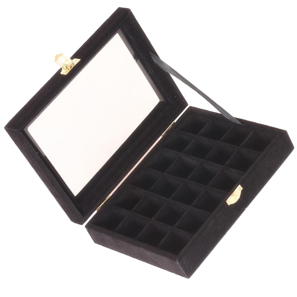 Jewelry Earring Display Case Storage Box Organizer Holder Gift 24slot Black