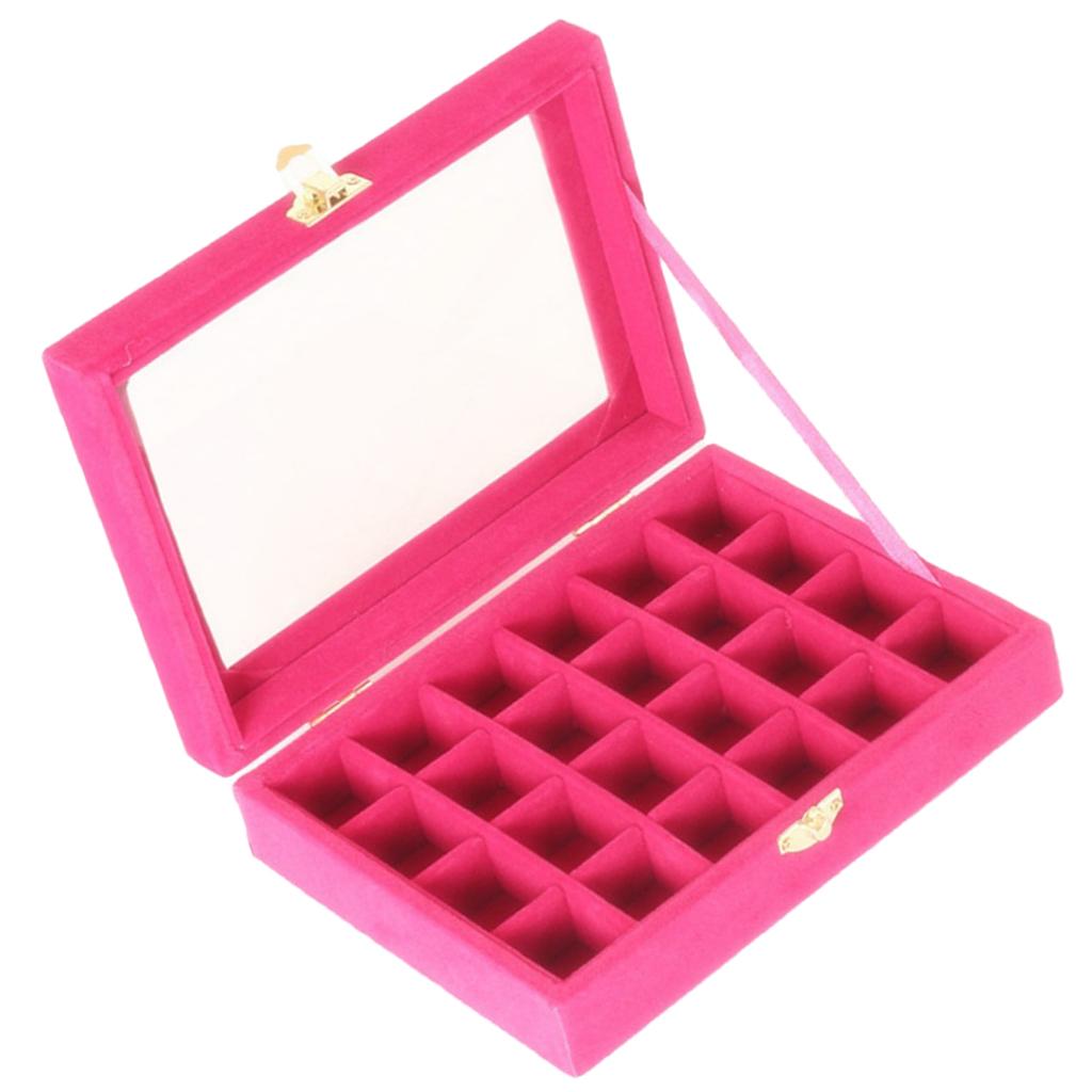 Jewelry Earring Display Case Storage Box Organizer Holder Gift 24slot Pink