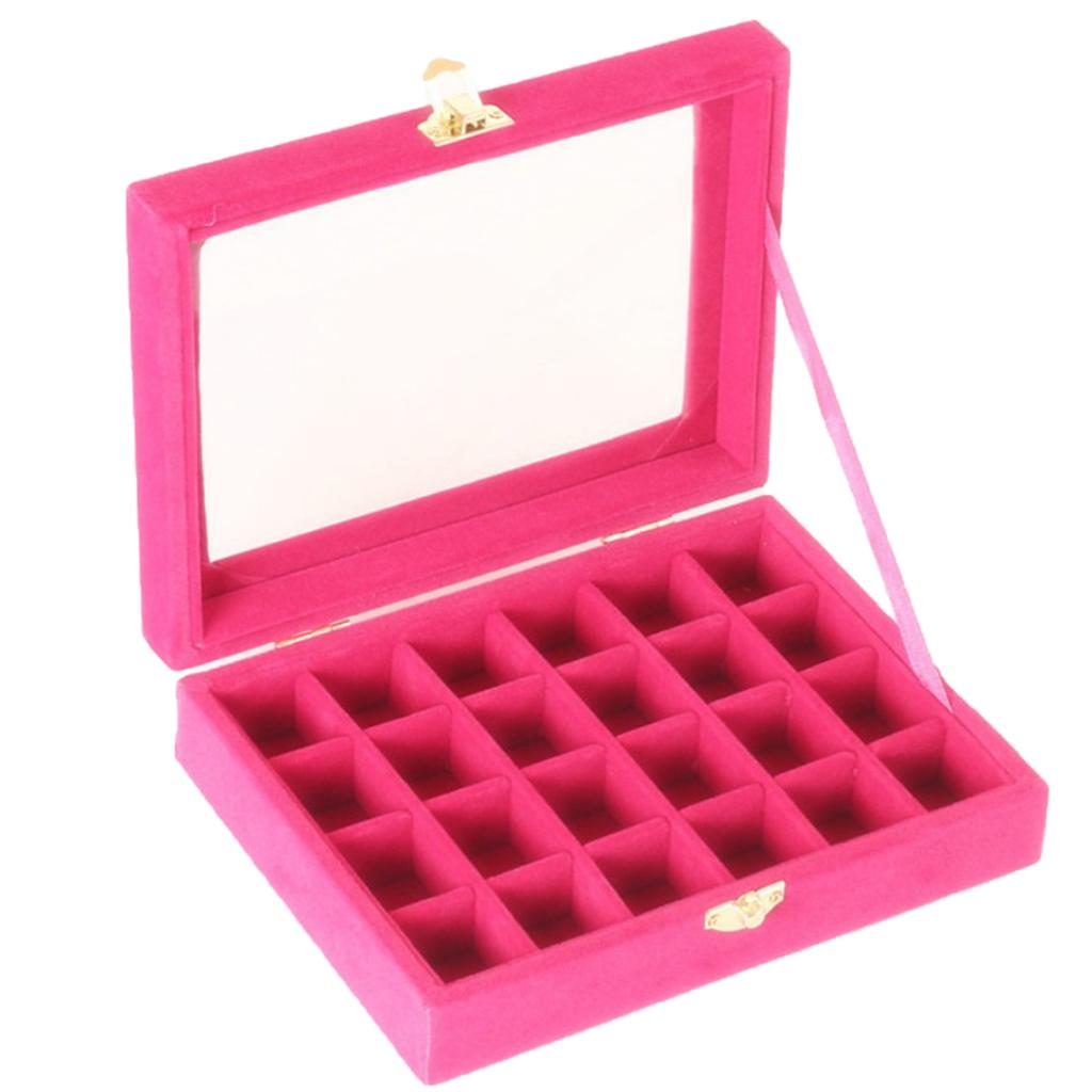 Jewelry Earring Display Case Storage Box Organizer Holder Gift 24slot Pink