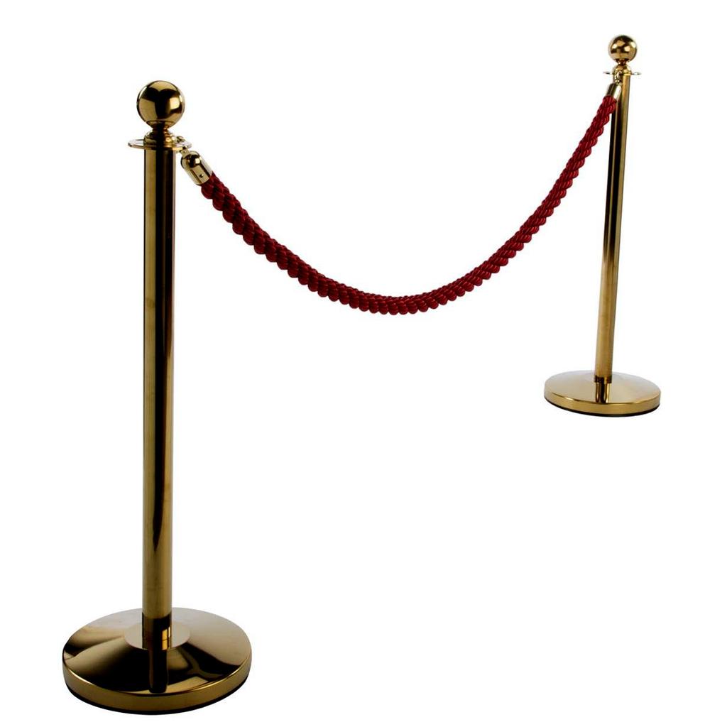 Rope Barriers - Heavy Duty Crowd Control Stanchions 2m Red