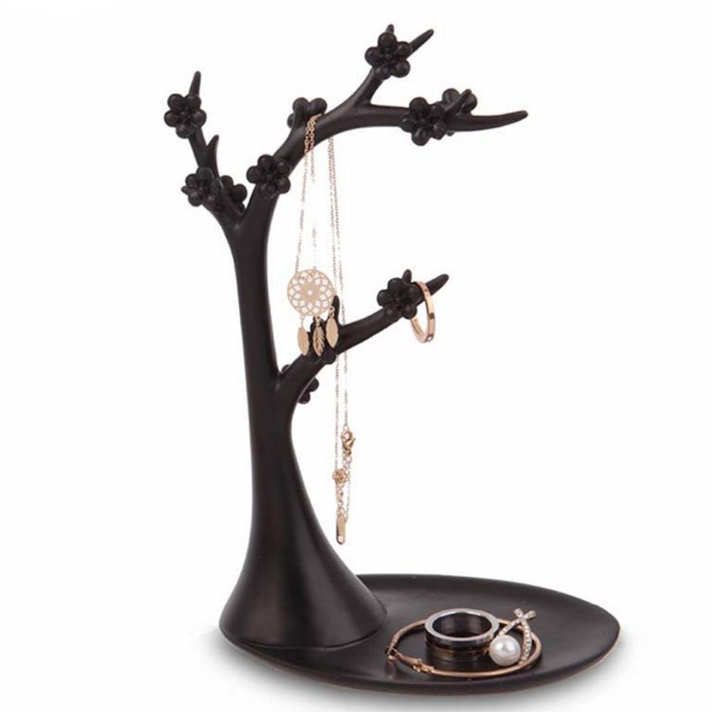 Resin Ornaments Storage Stand Jewelry Ring Pendent Hanging Display Black