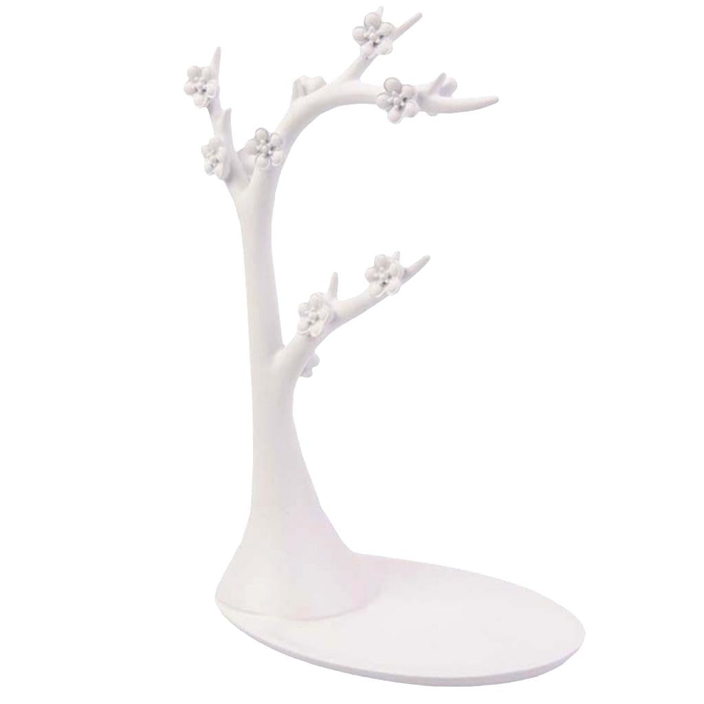 Resin Ornaments Storage Stand Jewelry Ring Pendent Hanging Display White