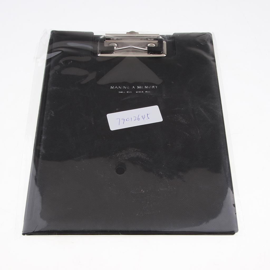 File Folder Paper Organizer Document Holder Writing Pad Black PU Leather