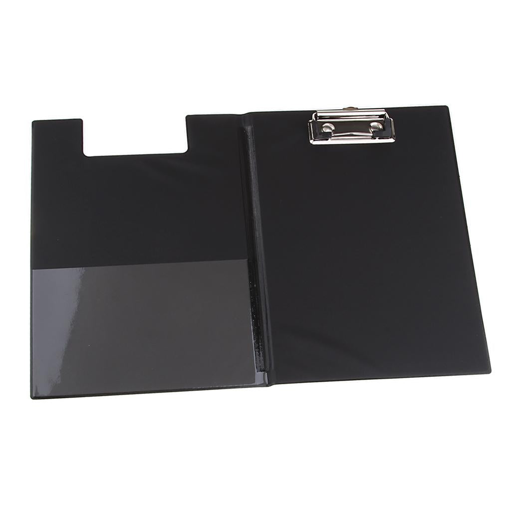 File Folder Paper Organizer Document Holder Writing Pad Black PU Leather