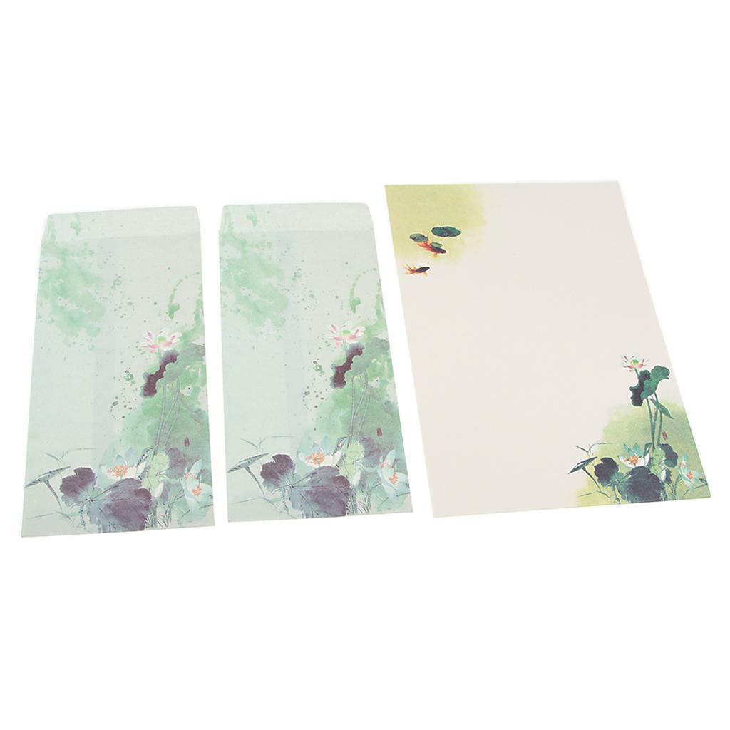 2Sets of Paper Envelopes Blank Stationery Paper Asian Chinese Style Craft 1