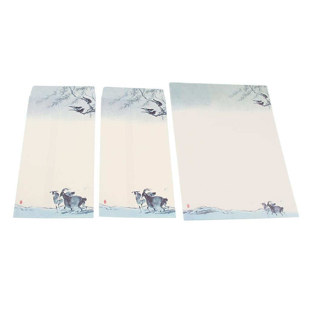 2Sets of Paper Envelopes Blank Stationery Paper Asian Chinese Style Craft 4