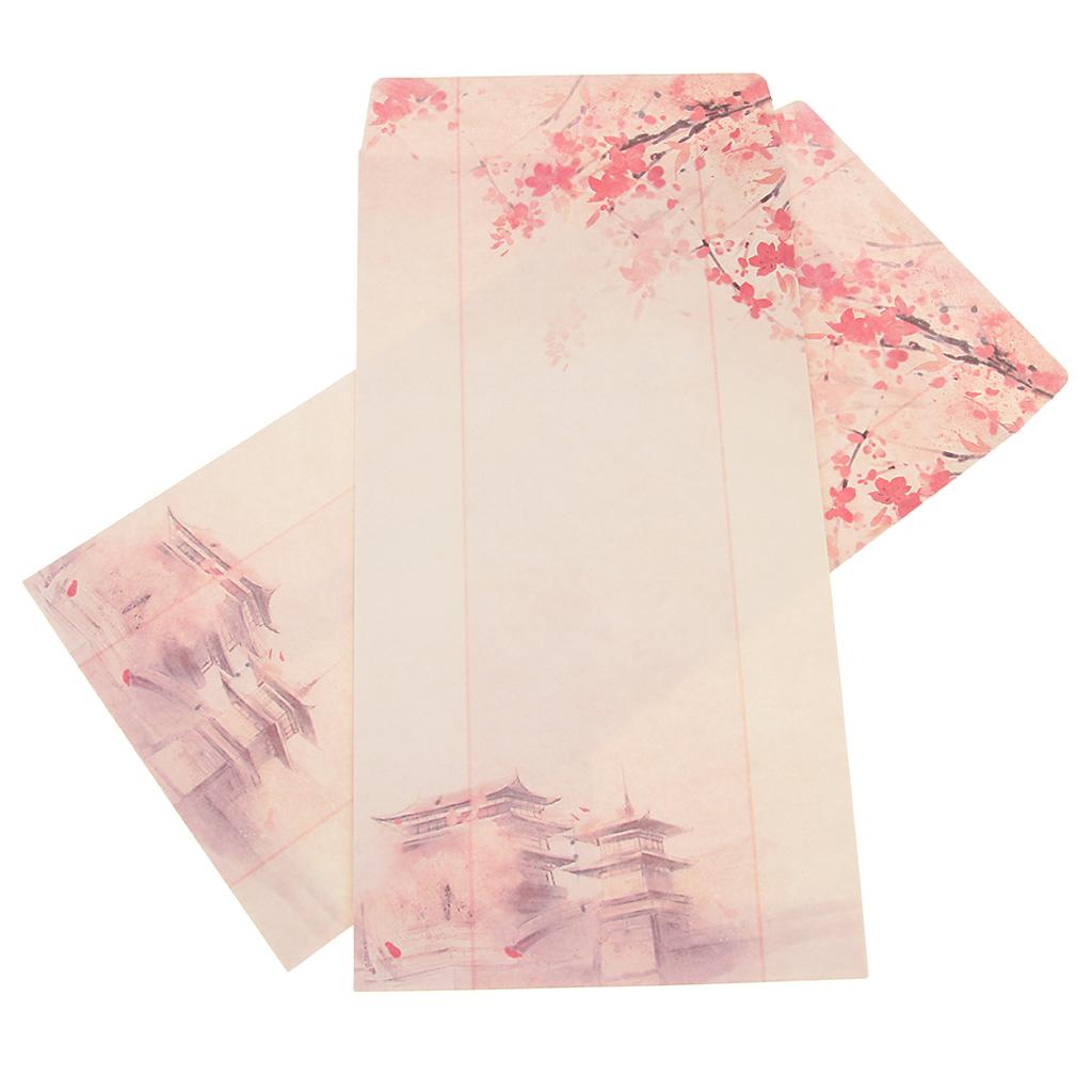 2Sets of Paper Envelopes Blank Stationery Paper Asian Chinese Style Craft 6