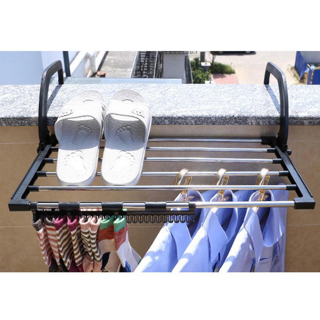 Portable Outdoor Indoor Retractable Laundry Clothes Drying Rack Square Tube