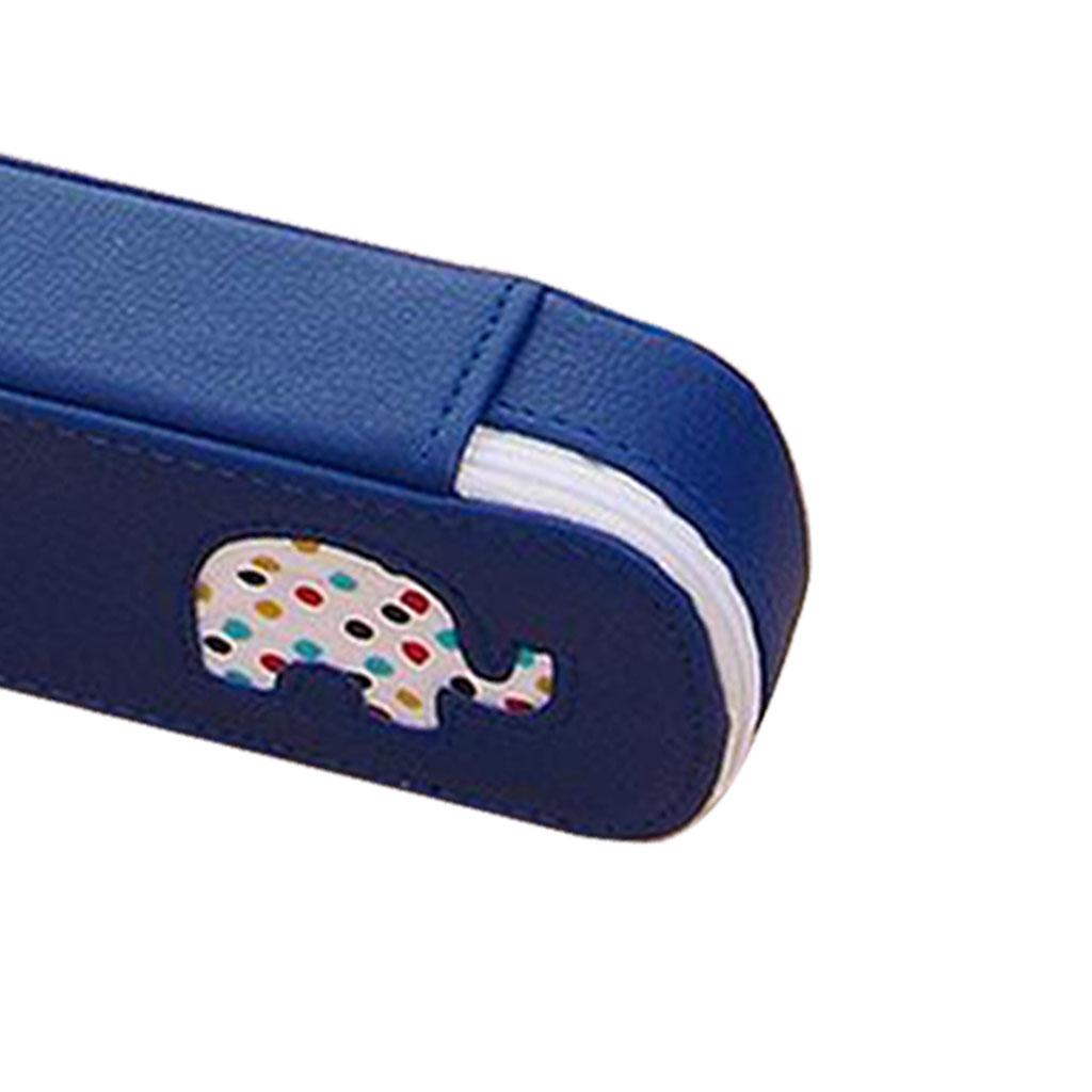 Waterproof PU Zipper Pencil Bag Pen Holder Stationery Storage Blue