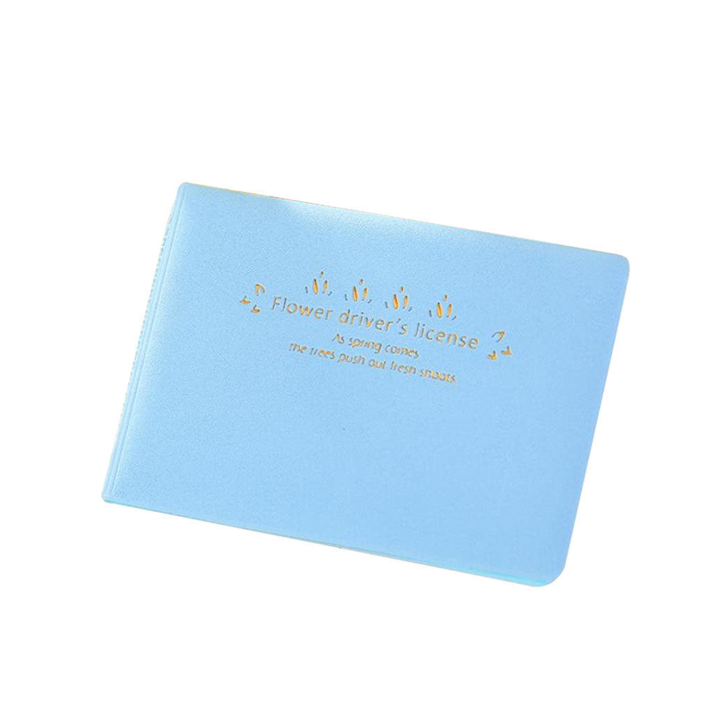 Macaron Color Business Card Holder PU Social Security Card Sleeves Blue