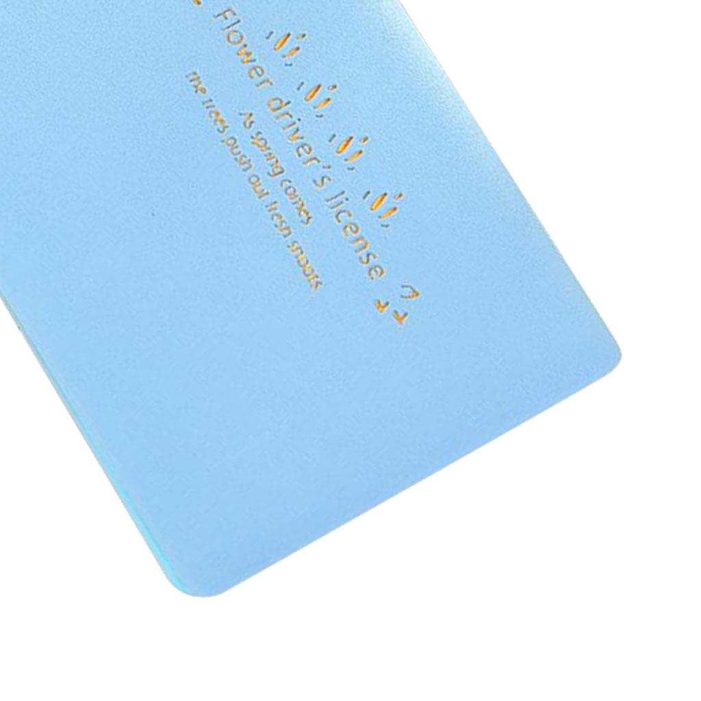 Macaron Color Business Card Holder PU Social Security Card Sleeves Blue